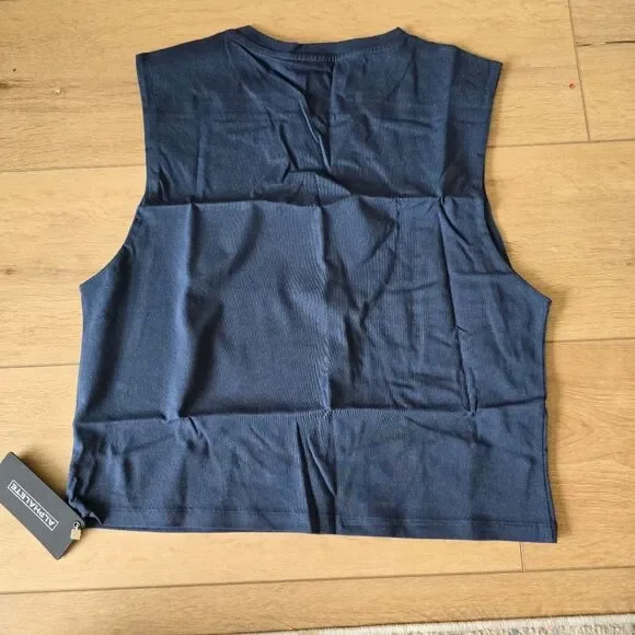 Nwt alphalete womens heavy cotton cut off navy tank top - Picture 7 of 10